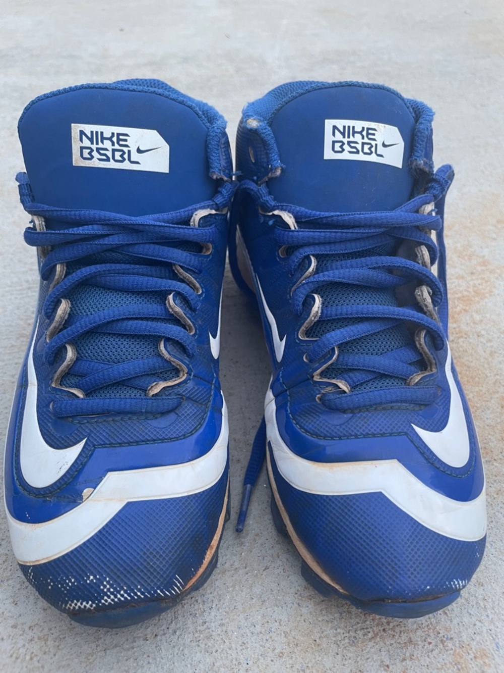 Nike Blue and White Baseball Cleats